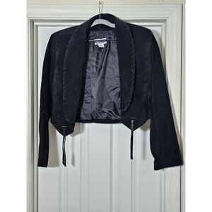Vintage‎ County Seat Leather Suede Cropped Jacket Size Medium Black Western